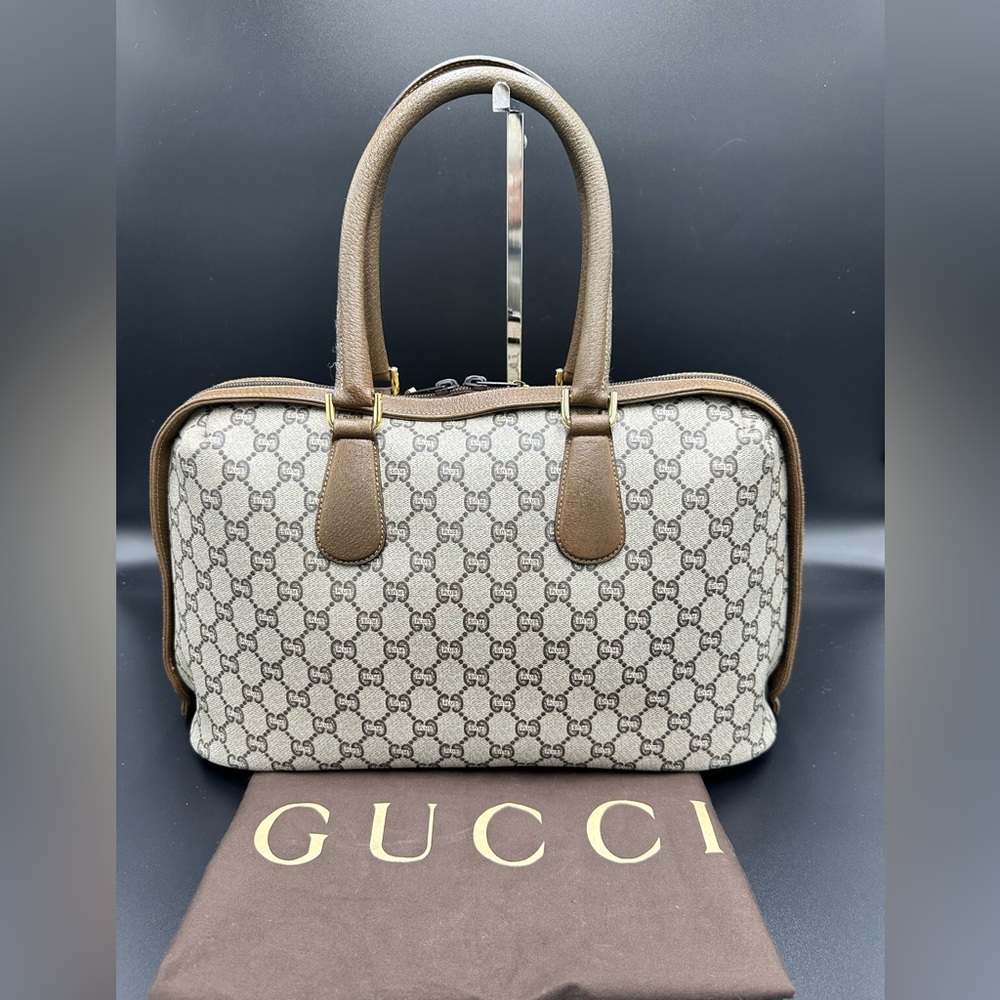 Gucci Brown Plus GG
Coated Canvas Boston Bag - Picture 2 of 15